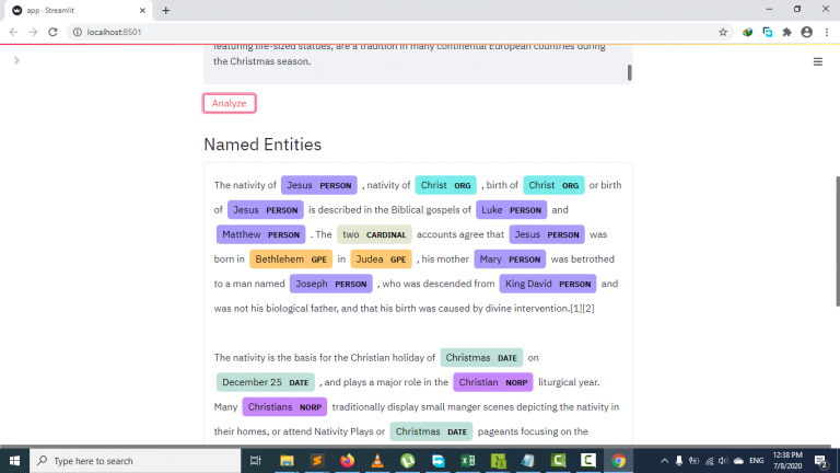 Simple NLP app with Spacy-Streamlit – JCharisTech